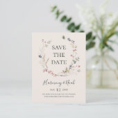 Vakantiedesign botanisch | Champagne save the date Uitnodiging Briefkaart (Staand voorkant)