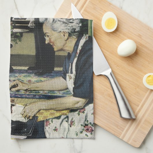  vakantiediner in het Grandma Grandpa House Theedoek (Quarter Fold)