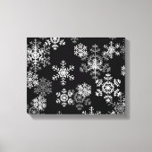 Vakantiedoek Art-Black & White Sneeuwvlokken Canvas Afdruk (Voorkant)