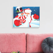 Vakantiedoek Art-Santa & Frosty Canvas Afdruk (Insitu (Woonkamer))