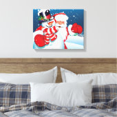 Vakantiedoek Art-Santa & Frosty Canvas Afdruk (Insitu (Slaapkamer))