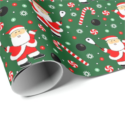 Vakantiedop voor Squash Player Holiday Gift Wrappi Cadeaupapier (Rol Hoek)