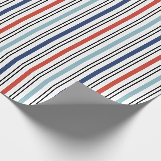 Vakantiedraaier met moderne strips cadeaupapier (Hoek)