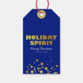 vakantiedrang | Fun Christmas Blue & Gold Cadeaulabel (Voorkant)