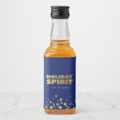 vakantiedrang | Fun Christmas Blue & Gold Likeurfles Etiket (Voorkant)