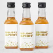 vakantiedrang | Fun Christmas White & Gold Mini Likeurfles Etiket (Flessen)