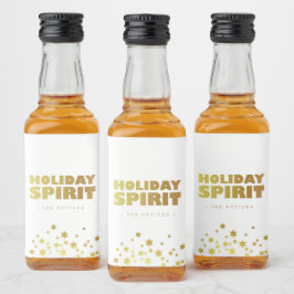 vakantiedrang | Fun Christmas White & Gold Mini Likeurfles Etiket
