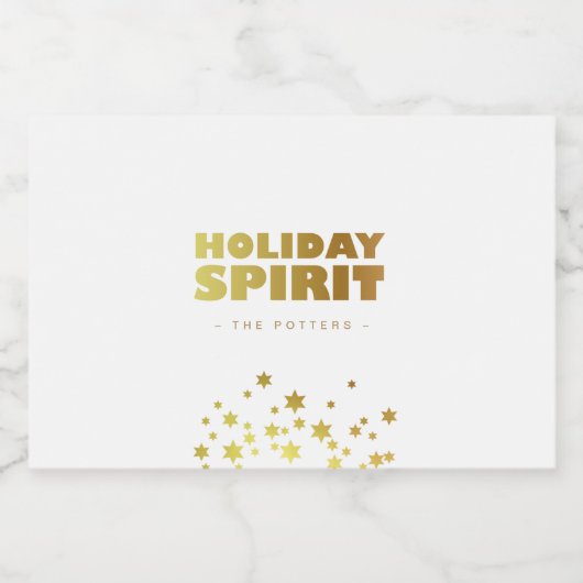 vakantiedrang | Fun Christmas White & Gold Mini Likeurfles Etiket (Enkel label)