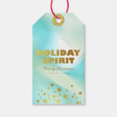 vakantiedrang | Pastel Groen Gradiënt & Goud Cadeaulabel (Voorkant)