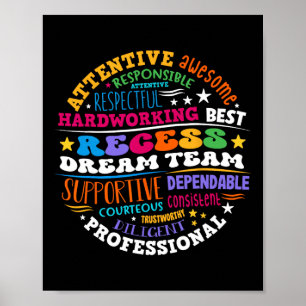 Vakantiedroomteam Leraren Studenten Monitor Rug T Poster
