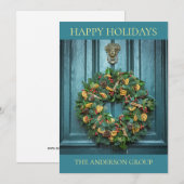 Vakantiedruk aan deur met  deurknop feestdagenkaart (Voorkant / Achterkant)