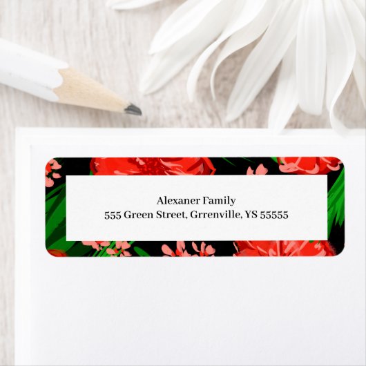 Vakantiedrukadres Bright Floral Border Etiket (Insitu)