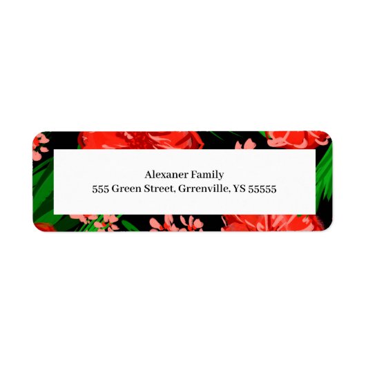 Vakantiedrukadres Bright Floral Border Etiket (Voorkant)