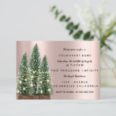 Vakantiedrukfeest kerstboomfeest Roos diner Kaart (Staand voorkant)