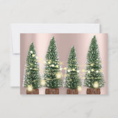 Vakantiedrukfeest kerstboomfeest Roos diner Kaart (Achterkant)