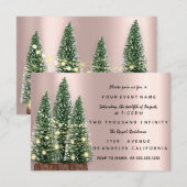 Vakantiedrukfeest kerstboomfeest Roos diner Kaart (Voorkant / Achterkant)