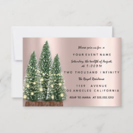 Vakantiedrukfeest kerstboomfeest Roos diner Kaart