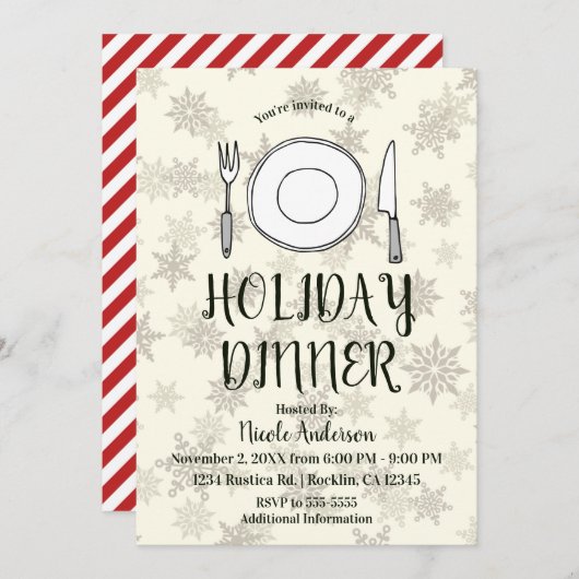 Vakantiedrukfeest op feestdag kaart (Voorkant / Achterkant)