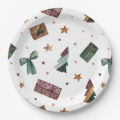 Vakantiedrukkerstboom Papieren Bordje (Voorkant)
