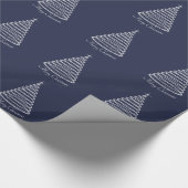 Vakantiedrukpapier Silver Tree Navy Cadeaupapier (Hoek)