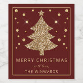 Vakantiedrukwerk met gouden feestdagen wijn etiket (Enkel label)