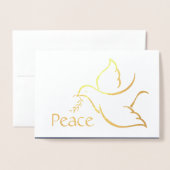 Vakantieduif Elegante Vrede Marine Blauw Moderne F Folie Kaarten (Voorkant met envelop)