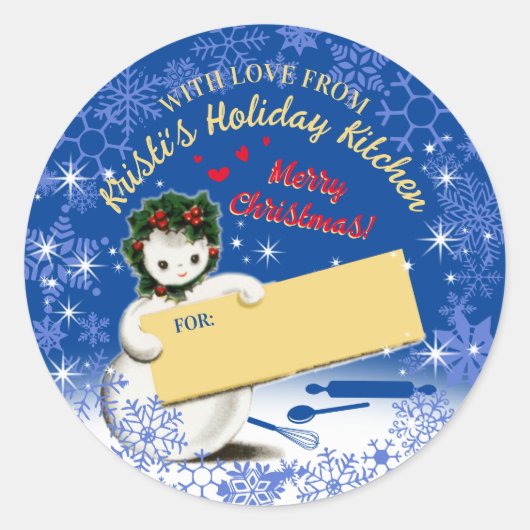 Vakantieduiskookjes in de feestdagen van ronde sticker (Voorkant)