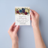 Vakantiefeest Gold Confetti Winter Floral Flyer (Hand)