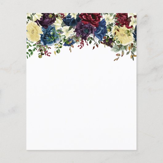 Vakantiefeest Gold Confetti Winter Floral Flyer (Achterkant)