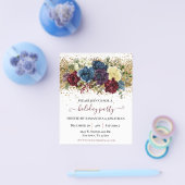 Vakantiefeest Gold Confetti Winter Floral Flyer (Enkel)