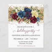 Vakantiefeest Gold Confetti Winter Floral Flyer (Voorkant)