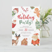 Vakantiefeest Jingle en Mingle Christmas Santa Kaart (Staand voorkant)