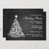Vakantiefeest kerstboom zwart kaart (Voorkant / Achterkant)