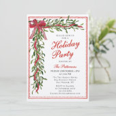 Vakantiefeest Mistletoe Bow Modern Kerstfeest Kaart (Staand voorkant)