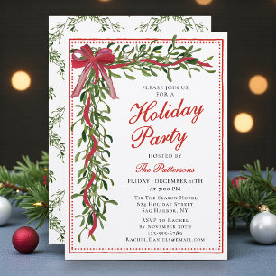 Vakantiefeest Mistletoe Bow Modern Kerstfeest Kaart