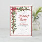 Vakantiefeest Mistletoe Bow Modern Kerstfeest Kaart (Staand voorkant)