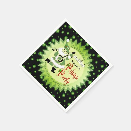 Vakantiefeest Pajama - Santa Elf en sterren Servetten (Hoek)