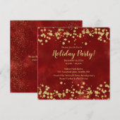 Vakantiefeest, rood, wit, goud, kaart (Voorkant / Achterkant)