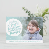 Vakantiefootkaart met sneeuwbal feestdagenkaart (Staand voorkant)