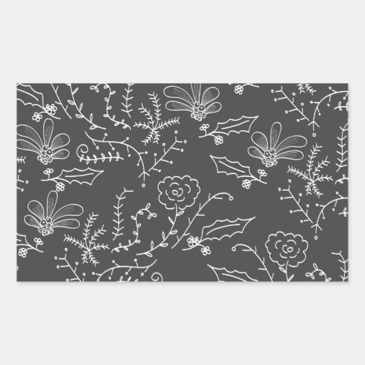 vakantiefornamenten rechthoekige sticker (Voorkant)