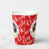 Vakantieforografie met kerstscript papieren bekers (Rechts)