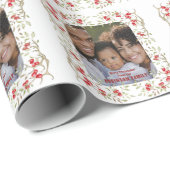 Vakantiefoto Berry Wreath gepersonaliseerd Cadeaupapier (Rol Hoek)