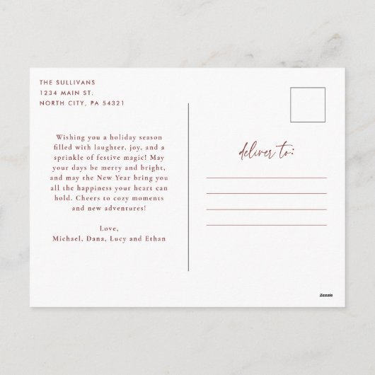 Vakantiefoto Briefkaart Rood Dit is Joy (Achterkant)