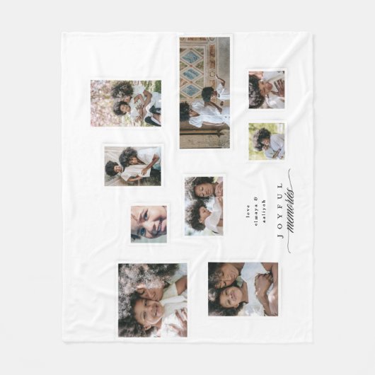 Vakantiefoto Collage Moderne Vreugdevolle Momenten Fleece Deken (Voorkant)
