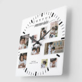 Vakantiefoto Collage Moderne Vreugdevolle Momenten Vierkante Klok (Hoek)