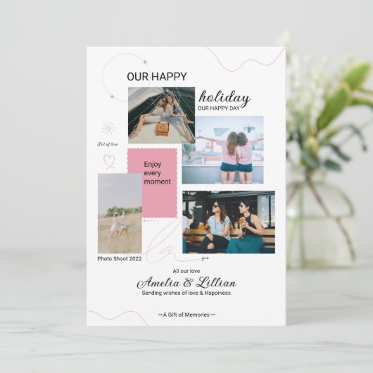 Vakantiefoto Collage Sjabloon (Staand voorkant)