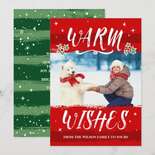 Vakantiefoto Kerst Kaarten | Warme wensen (Voorkant / Achterkant)