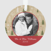 Vakantiefoto | kerstbospatroon ornament (achterkant)