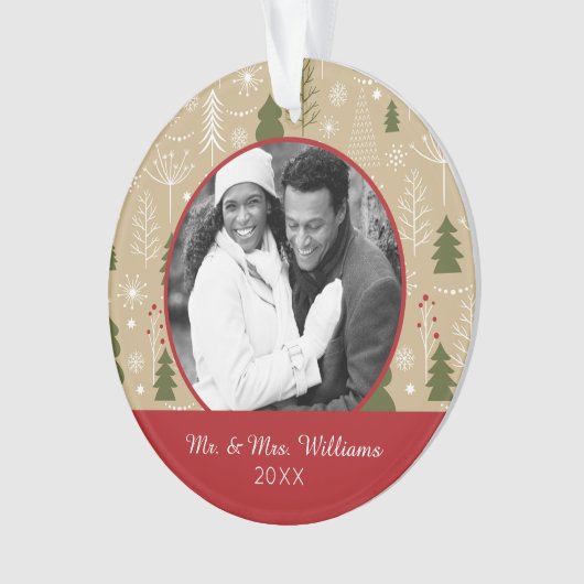 Vakantiefoto | kerstbospatroon ornament (voorkant)