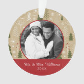 Vakantiefoto | kerstbospatroon ornament (voorkant)